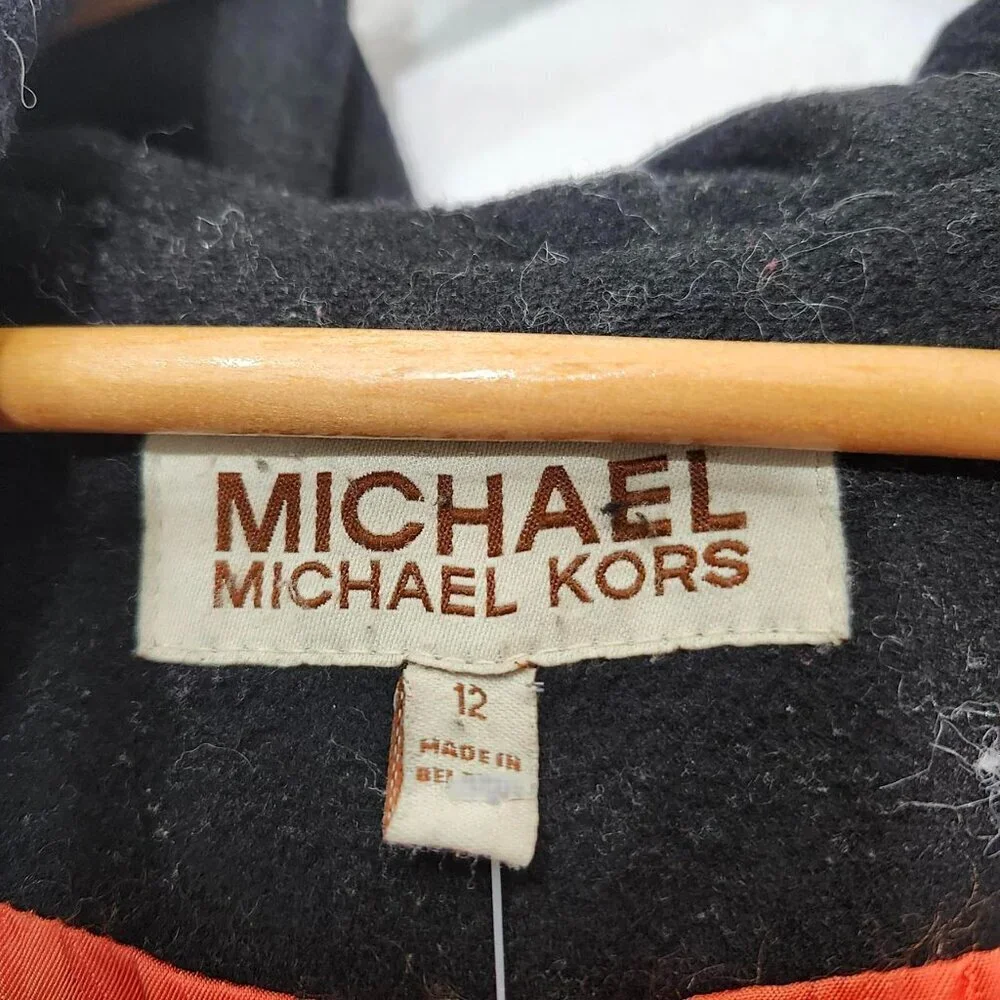 Michael kors black wool overcoat pea coat